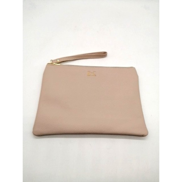Ruby + Cash Womens Clutch Bag Pink‎ Small Leather Wristlet Zip Close Logo - Picture 1 of 6